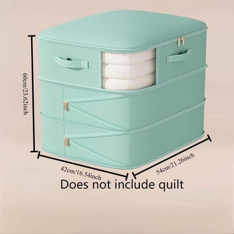Large Capacity Self-Compression Foldable Storage Box with Clear Viewing Window - & Dust-Proof, Space-Saving Under Bed Storage for Quilts