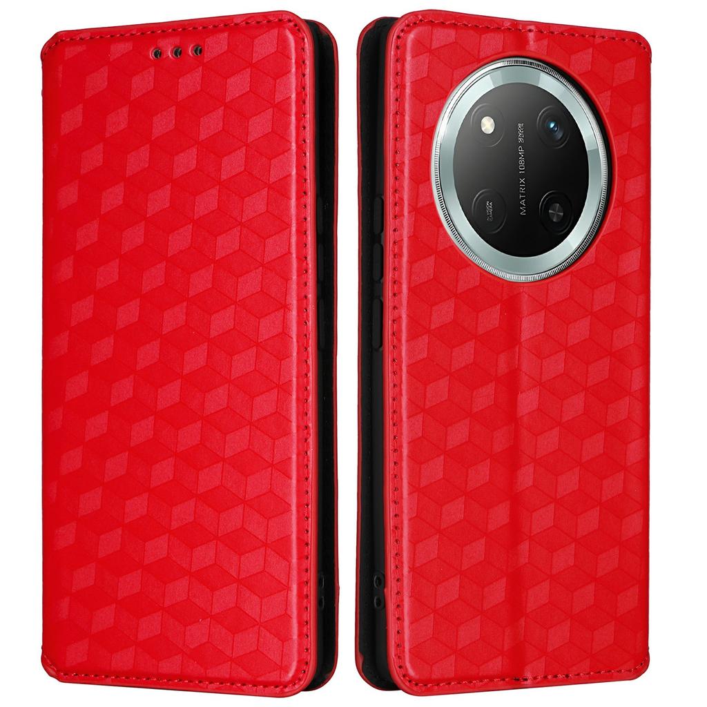 Wallet Case for Honor X9c 5G/Magic7 Lite 5G/X60 Pro 5G Rhombus Imprinted Leather Phone Cover