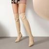 Women's Sexy Stiletto Over-the-Knee Pointed Toe Boots, Plus Sizes 40-48, Ultra High Heel European Style
