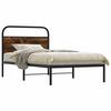 VidaXL Cadre de lit sans matelas 100x190 cm chêne fumé bois ingénierie, meuble de chambre à coucher, lit simple, sommier, 4100203