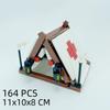 Small Particles Medieval Ancient Weapons War Military Tent Viewing Platform Showdown War Horse Building Block Scene