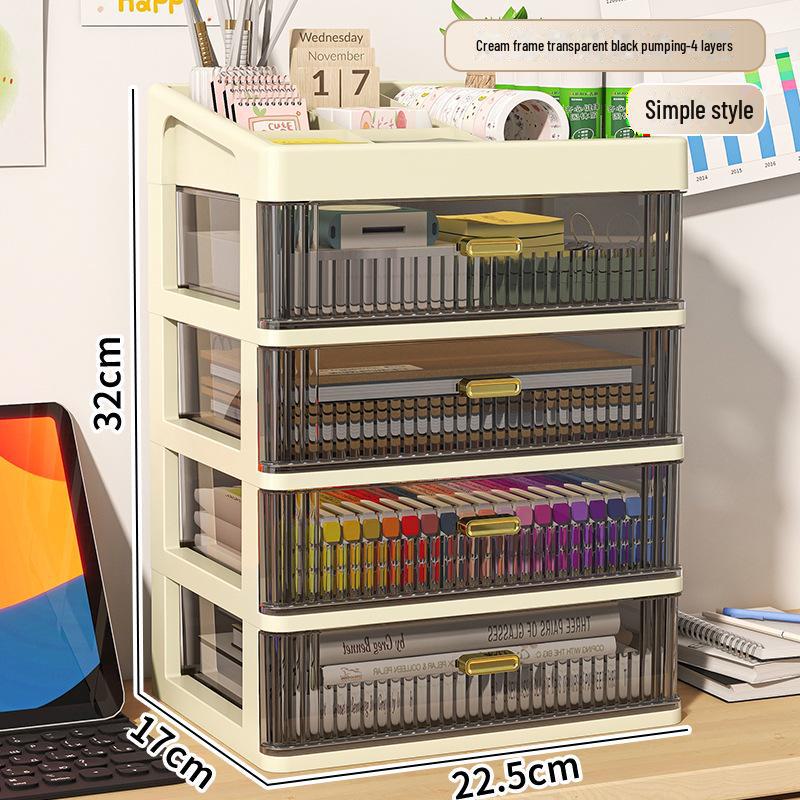 Transparenter Schubladen-Schreibtischorganizer für Schreibwaren und Kosmetika