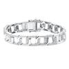 Bracciale a catena rettangolare con diamanti intermedi per donna S925 Argento Catena cubana Hip-hop Temperamento semplice Luce Lusso di alta qualità Regalo di compleanno