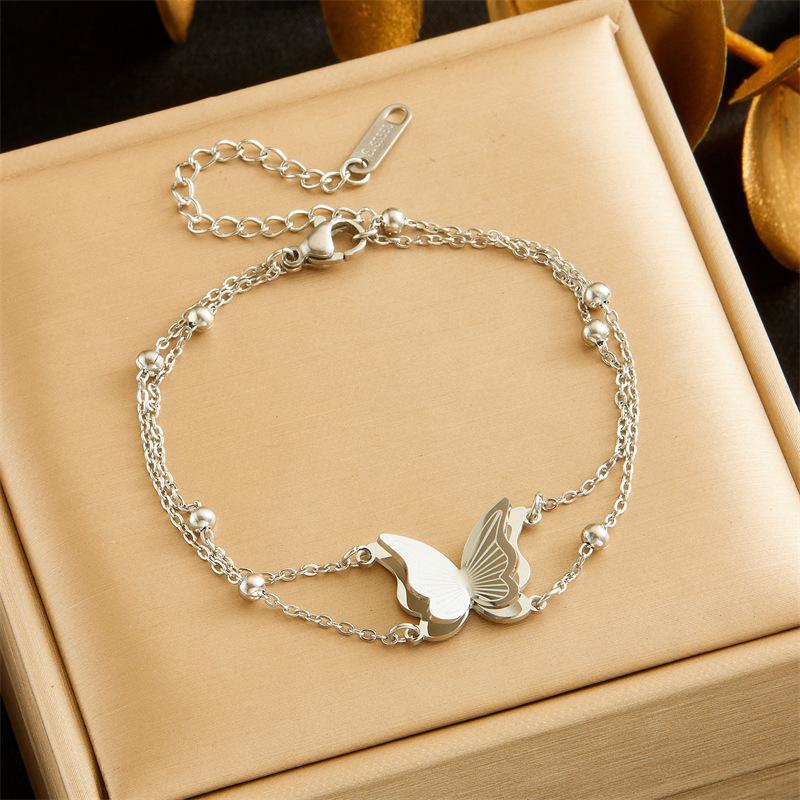 Fashion Jewelry Butterfly Heart Star Chain Pendant Bracelet for Women