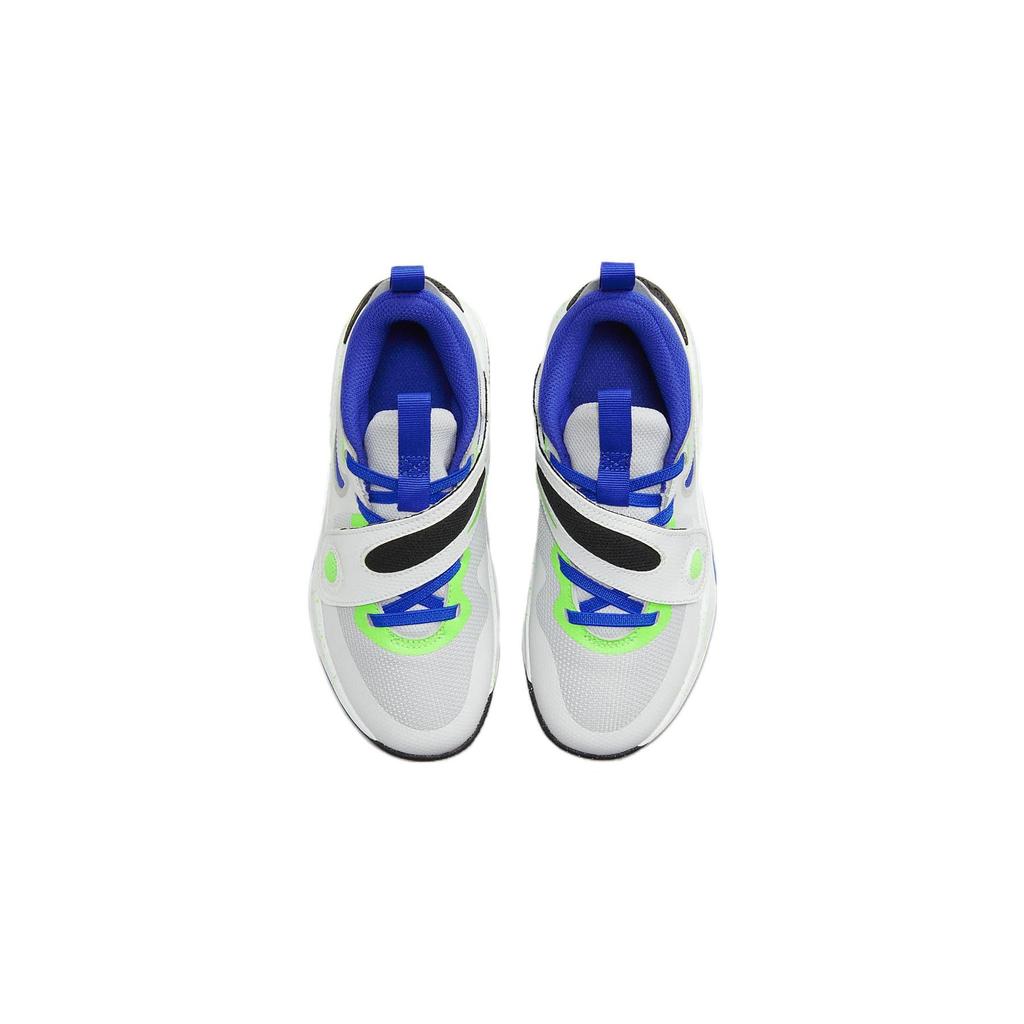 Nike Team Hustle D11 PS Green Strike Racer Blue Kids Sneakers White Summit-White Pure-Platinum DV8994-101