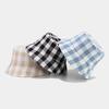 New Internet celebrity plaid bucket hat women's summer outdoor thin breathable travel sun hat casual hat