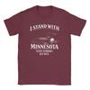 Ich stehe mit Minnesota Ice Out Unisex T-Shirt Humor T-Shirts Kurzarm Rundhalsausschnitt T-Shirt Baumwolle XL XL Kleidung