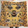 Bee Element 1pc, Retro Hand-Drawn Design Bees Yellow Wildflowers, Insects, Animals Dandelions, Cozy And Warm Printed Blanket