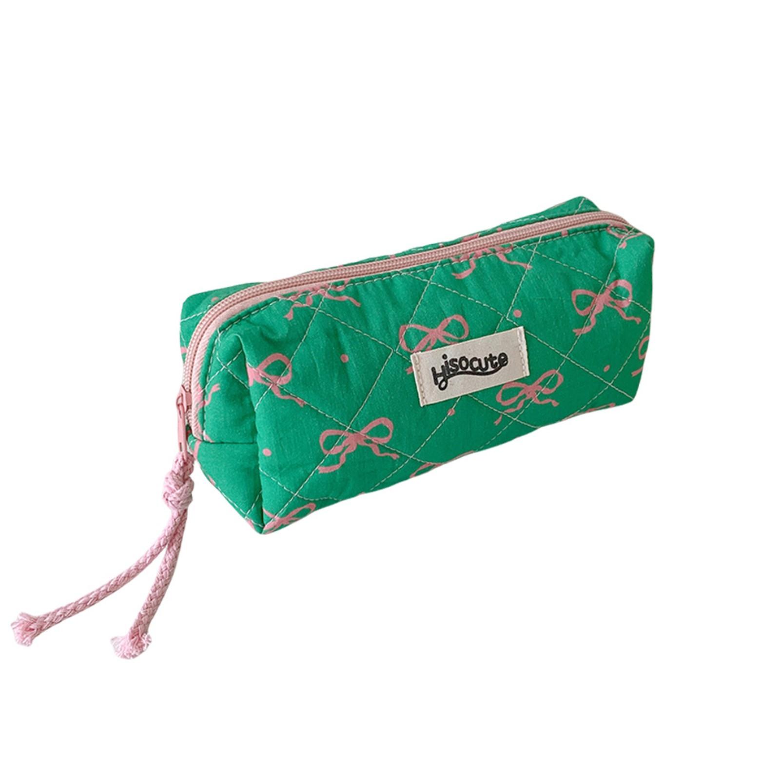 

Бантом большой емкости пенал для хранения сумка косметичка, подходящий подарок для девочек One Size зелёный