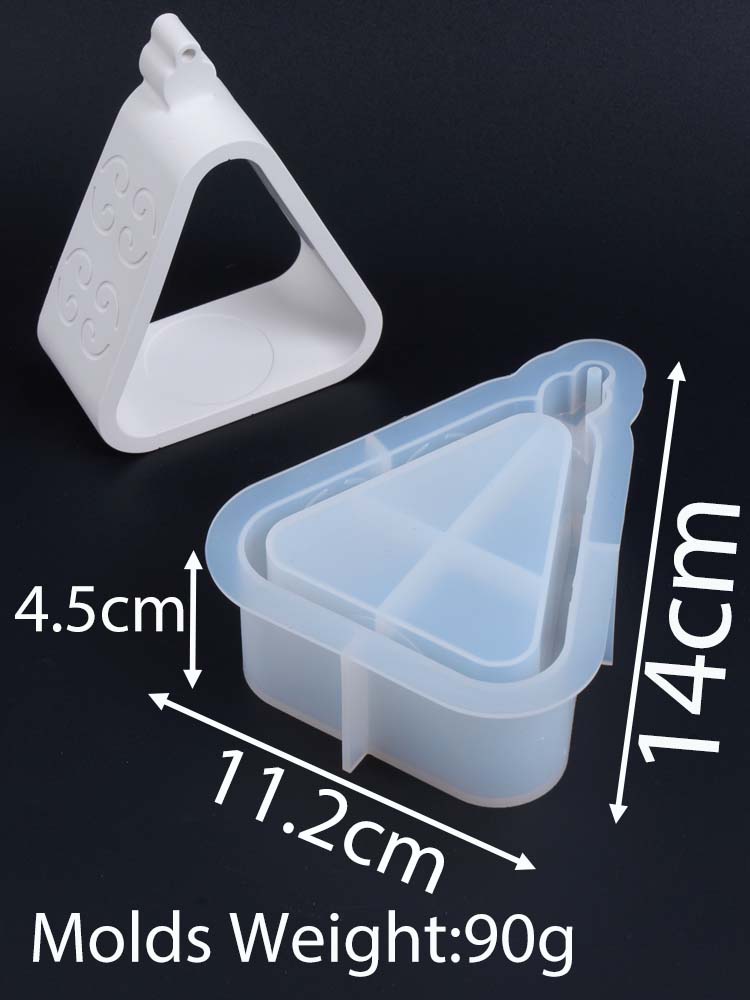 3D Triangle Hollow Candle Holder Silicone Mold DIY Santa Claus Snowman Christmas Tree Elk House Gift Box Candlestick Craft Molds