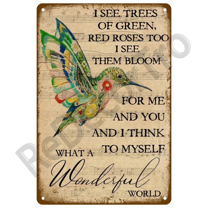 Outdoor Indoor Home Wall Decorative Plaque Plates Farm Birds Retro Tin Sign Gardening Metal Sign Vintage Metal Sign For Garden