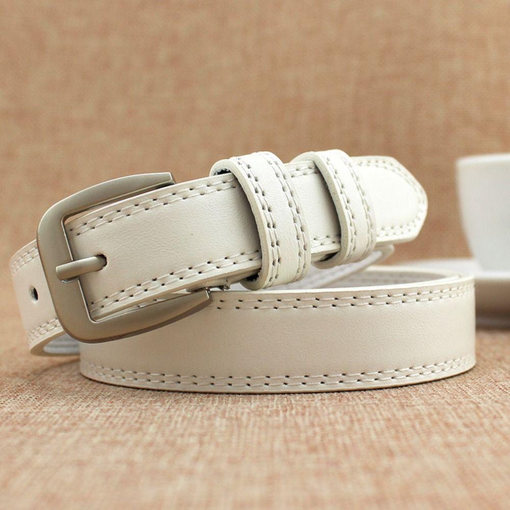 Trouser Decoration Leather Belt Square Buckle Pin Buckle Belt Fashion Women's Belt  Jeans Wear