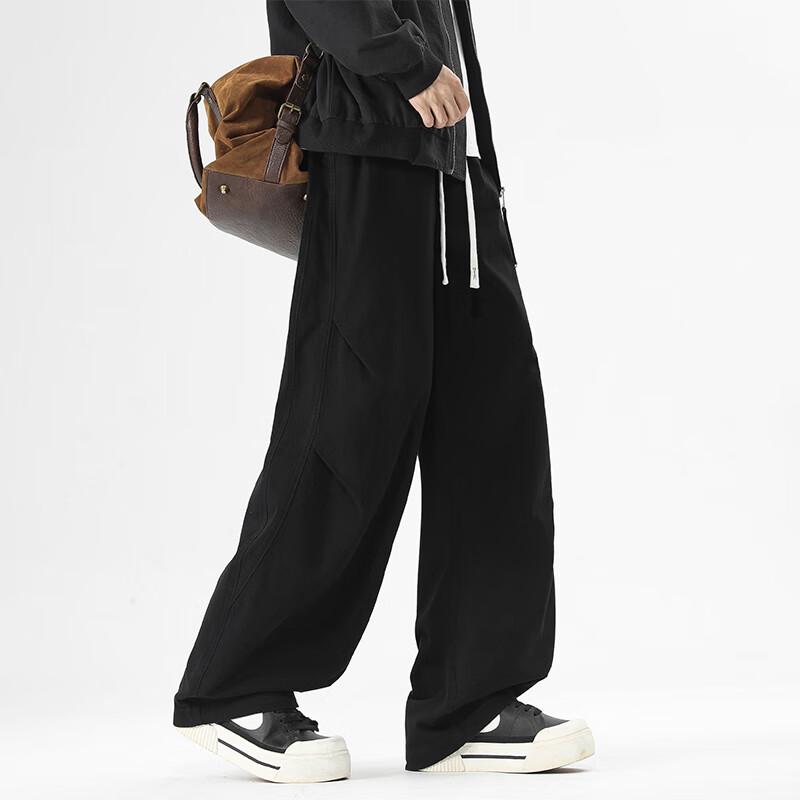 VUUG Pánské retro plisované bavlněné cargo kalhoty se širokými nohavicemi