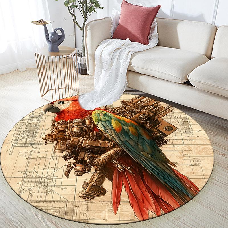 

Mechanical Bird,Round Area Rug,Carpet Rug for Living Room Bedroom Sofa Playroom Decor,Non-slip Floor Mat 80cmx80cm