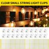 20pcs Clear Cable Clips Invisible Adhesive Wire Holders Damage-Free Cable Management For Lights Wires Home Mini Light Clips