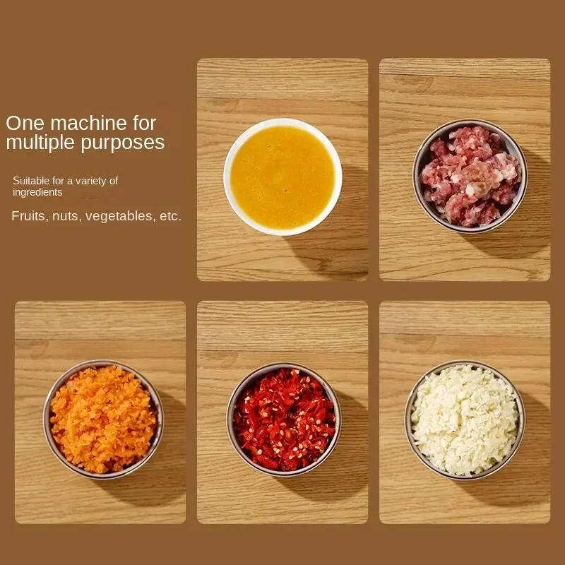 Electric Food Chopper, Garlic Crusher Meat, Grinder, Mini Garlic, Press Vegetable Chopper Masher Machine USB Kitchen Gadgets