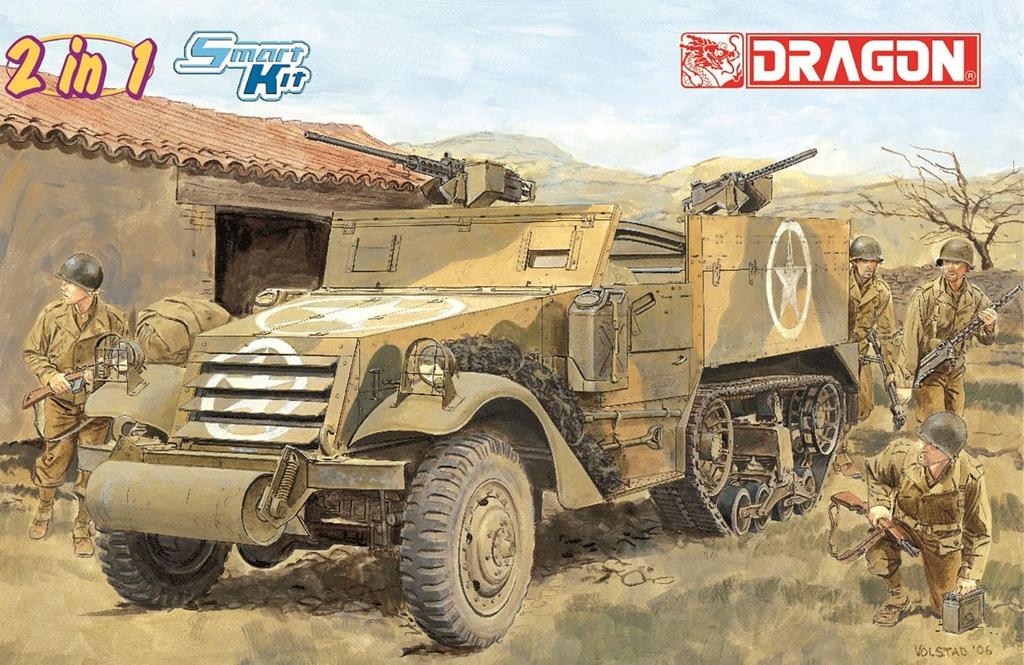 Platz/Dragon 1/35 WWII American M2/M2A1 Half-Track (Smart Kit) Plastic Model Kit DR6329 (Combat Vehicle)