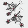 Rhinestone Halloween Earrings Punk Spider Pendant Earrings Aesthetic Spider Web Earrings  Party
