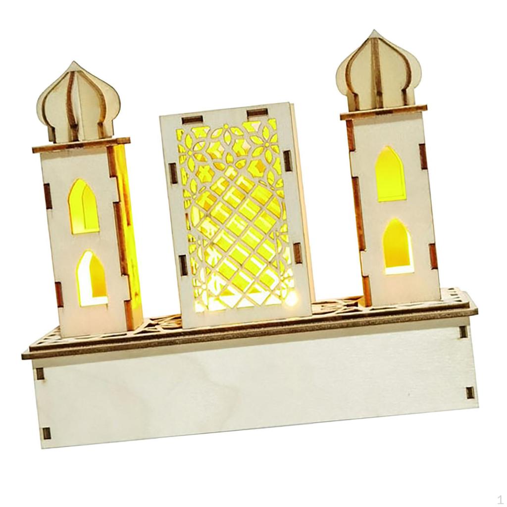Mubarak Ornament, Tabletop Decor Accessories LED 3D Party Eid Decor, for Gift