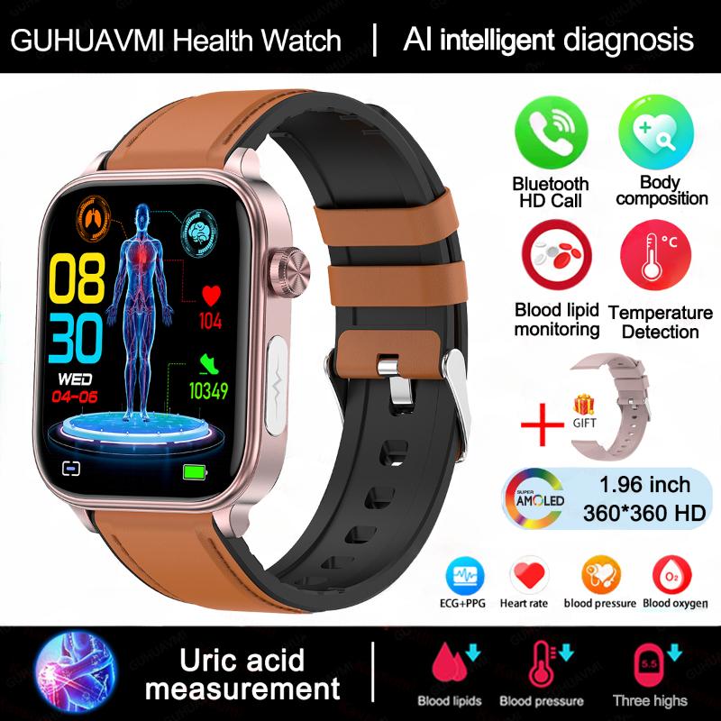 2026 New ECG+PPG Monitoring Smart Watch Women Blood Pressure Blood Lipid Uric Acid Women Menstrual Health Tracker Smartwatches