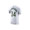 Nike Milwaukee Bucks NBA Logo Print Casual Vintage Crew Neck T-Shirt Men Tops White DR6386-106
