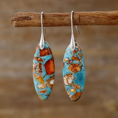 Bohemian Natural Stone Geometric Pendant Earrings Earrings Popular Accessories