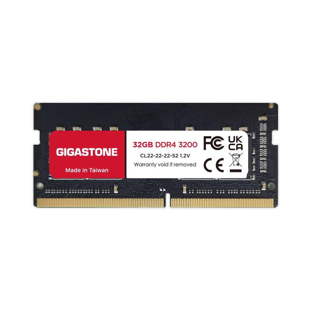 GIGASTONE 32GB DDR4 3200MHz or CL22 SODIMM Unbuffered Laptop Memory Module Upgrade (2933MHz 2666MHz) PC4-25600 (PC4-23400/21300) 1.2V 260-pin Non-ECC