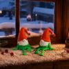 Small Shelf Figurines 3D Printed Gnome Figurine with Movable Joints, Flexible Handmade Style Decorations Statue Santa Hat for Shelf, Office