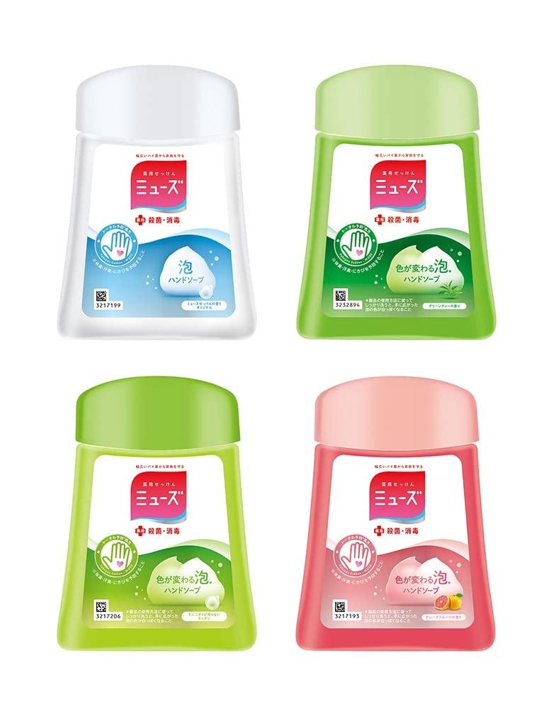 

MUSE Лечебное мыло Muse No Touch Foam Мыло для рук Набор из 4 бутылочек по 250 мл по 1 штуке в общей сложности на 1000 использований (Оригинальный/Кухонный/Зеленый