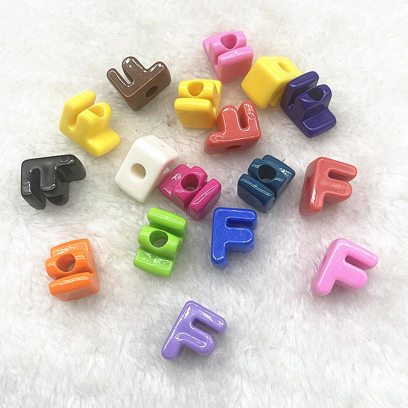 10pcs 20mm Mixed Alphabet Letter Beads Big Hole Charms Beads for Making Jewelry Diy Handmade Key Chain Accessories