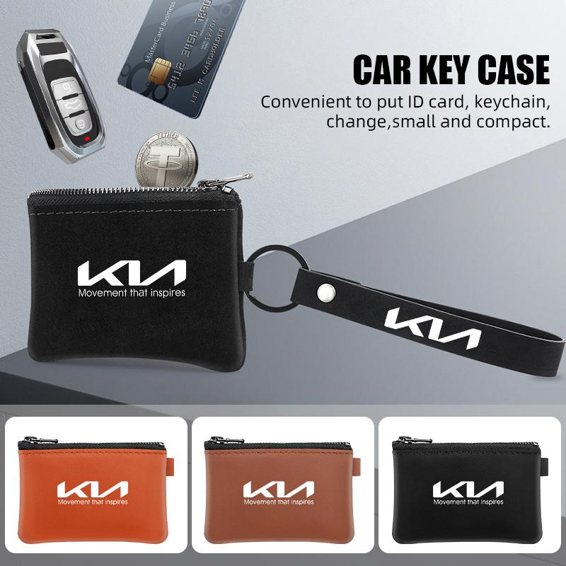 ABCDGC1 Car Accessories For KIA Soul Sorento K2 K5 Picanto Optima Sportage Cerato Leather Car Key Cover Case Wallet Bag Keychain
