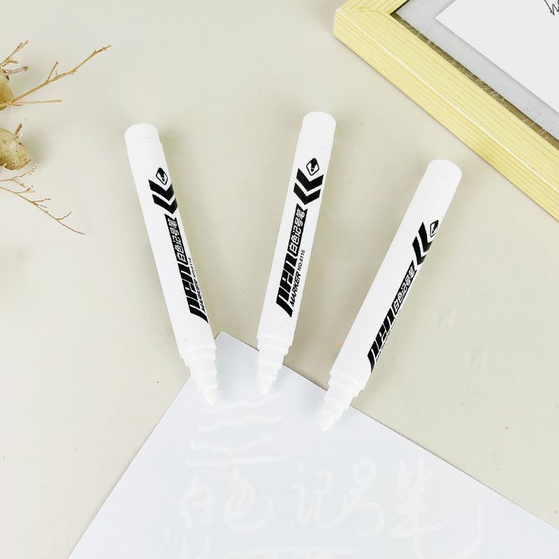 White Oil-Based Quick-Dry Waterproof Indelible Broad Tip Marker Pen