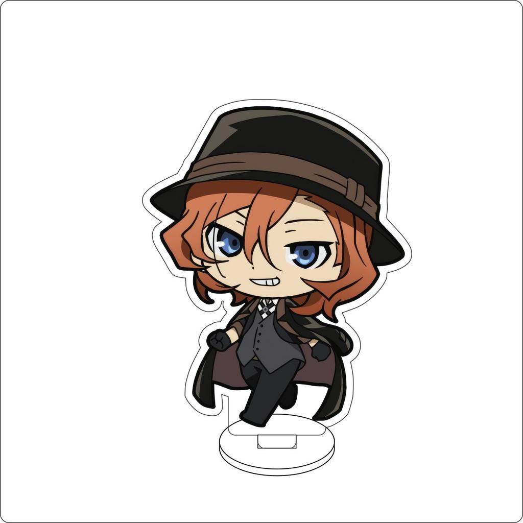 10CM Anime Bungo Stray Dogs Figure Stand Model Nakajima Atsushi/dazai osamu/Kunikida Doppo Cute Desk Decor Standing Sign Gifts