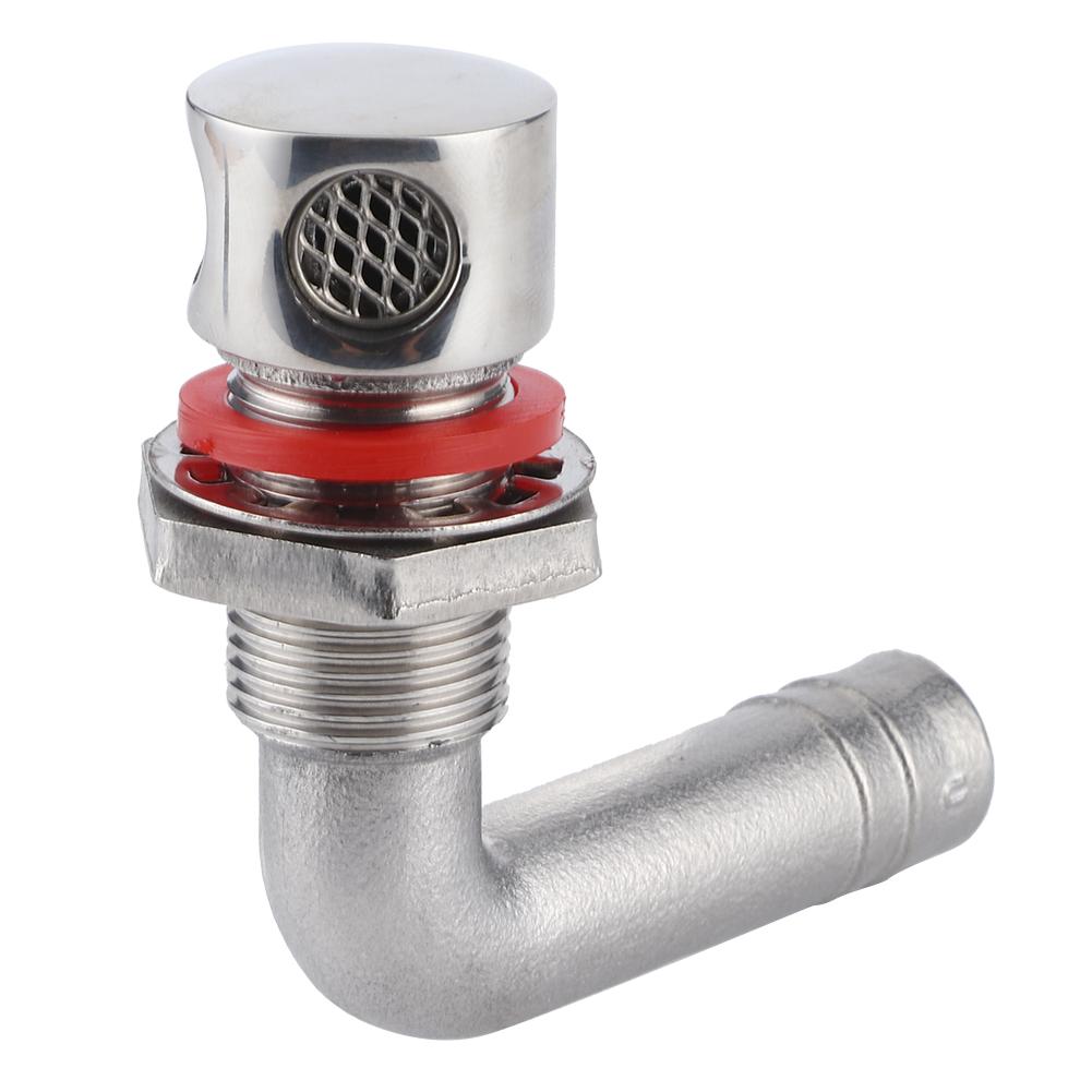 Universal Boat Fuel Gas Tank Vent Stainless Steel Hardware with Gasket Flush Mount for 5 8in HoseCurved