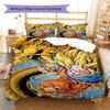 Son Goku Pattern Bedding,Quilt Set Quilt Cover Pillowcase Home Birthday Gift (1 * duvet cover + 2 * pillowcase, without core)