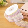 10yards/Roll Bow Ribbon Transparent Rainbow Color DIY Silk Ribbon 9 Meters Bouquet Gift Packaging 2.5cm Bubble