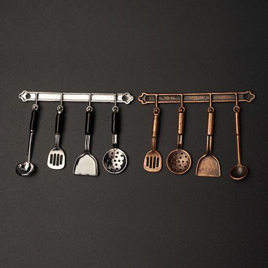 5Pcs Kitchen Dollhouse Miniature Spoon Shovel Cookware Tools DIY Accessories Kit