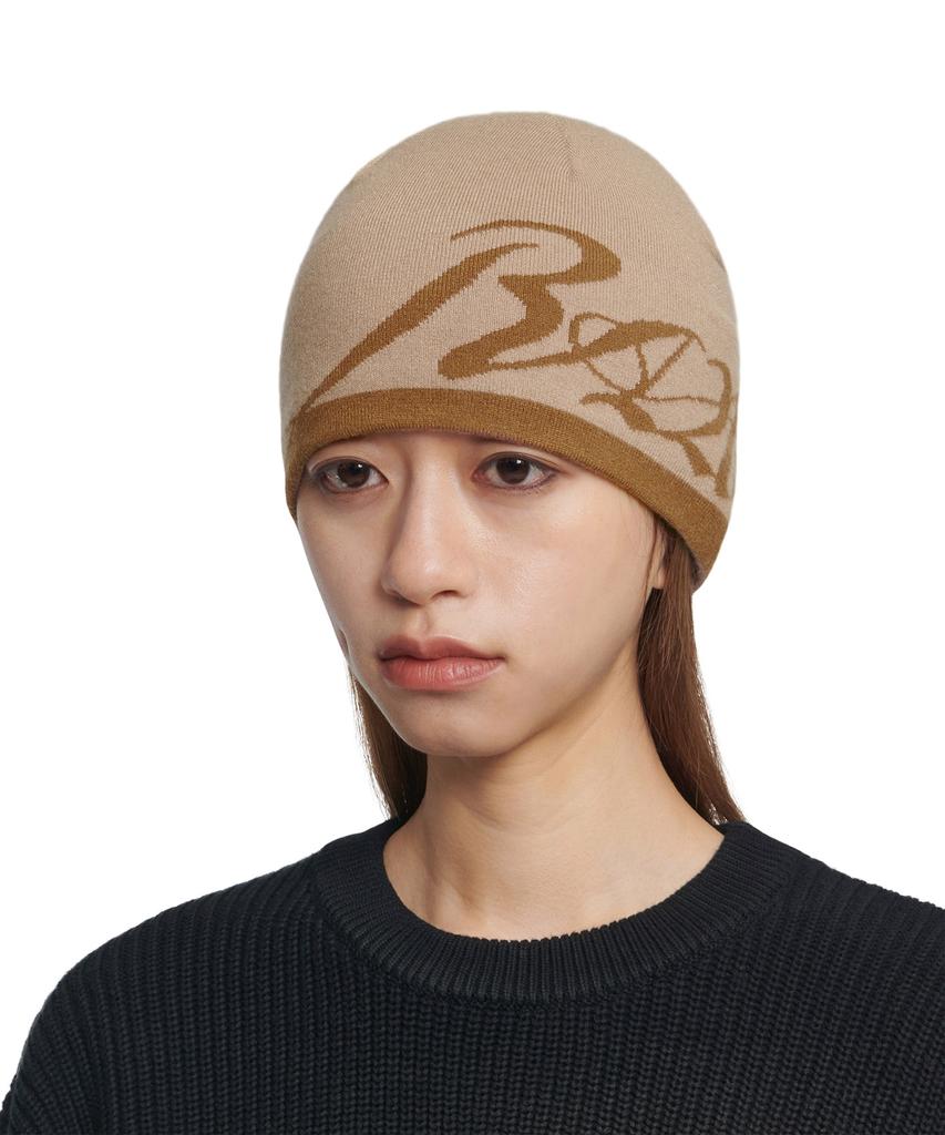 Nomaenyueol Raw Jacquard Beanie - Beige