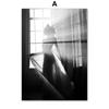 Ballet Girl Dance Fog Window Wall Art Canvas Painting Vintage Black White Posters Prints Pictures For Living Room Home Decor