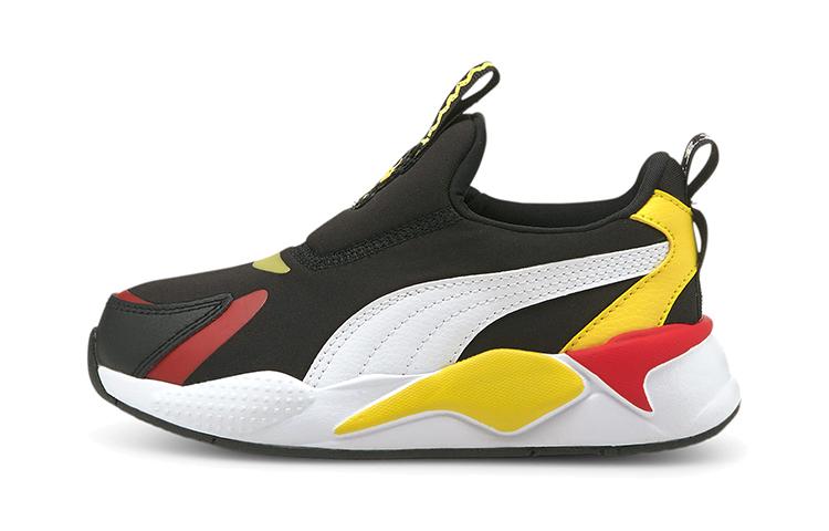 PUMA RS X Амортизация, Износостойкие Низкие Детские Повседневные Кроссовки Черный Желтый Красный Дошкольные 381874-01 35