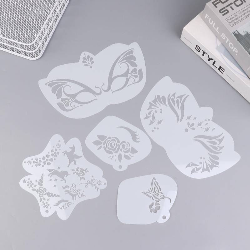 Face Paint Stencils Professional Body Art Paint Stencils Reusable For Adults Kids Easily Use Templates For Parties Makeup Tools