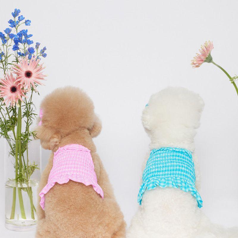 SALTYHEARTY Hello Crop Blouse New Check PINK