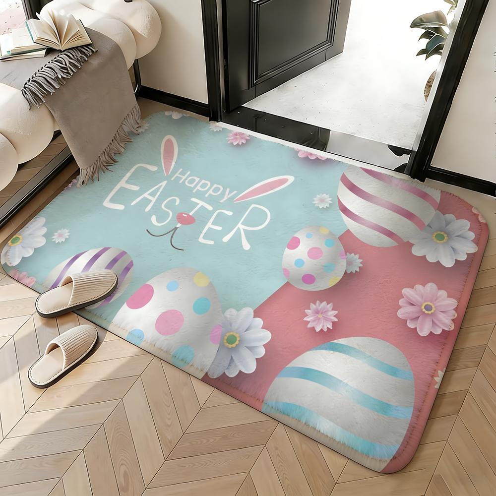 Soft Absorbent Non-Slip Rug Holiday Easter Floor Mat Home Decor Doormat Bedroom Floor Mat Shower Carpet