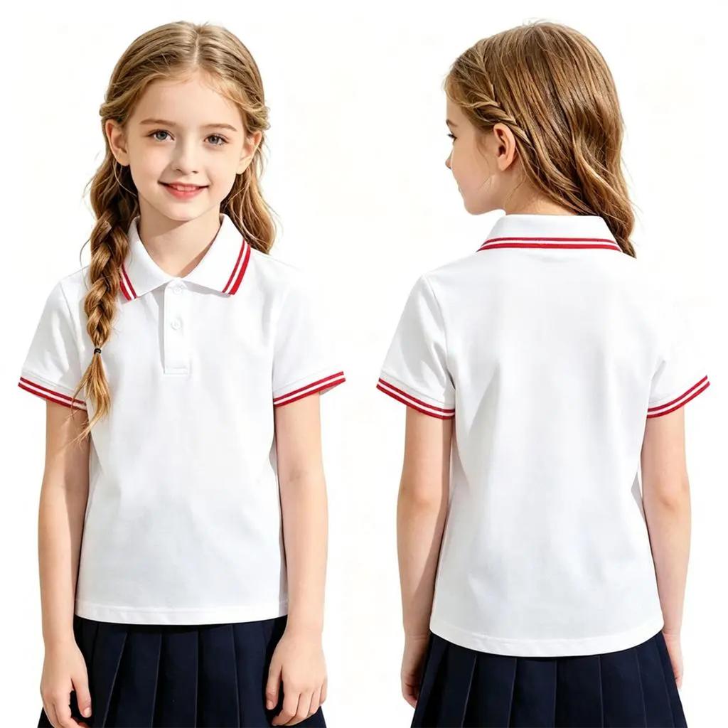 Kids Quick Dry T-Shirt Short Sleeve Breathable for School Class Uniform
