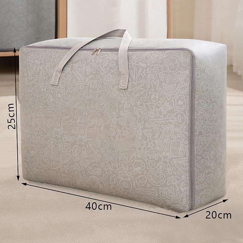 

Bear Pattern Clothing And Quilt Storage Bag Non-Woven Fabric Thickened Bedroom Storage Travel Moving Bag S