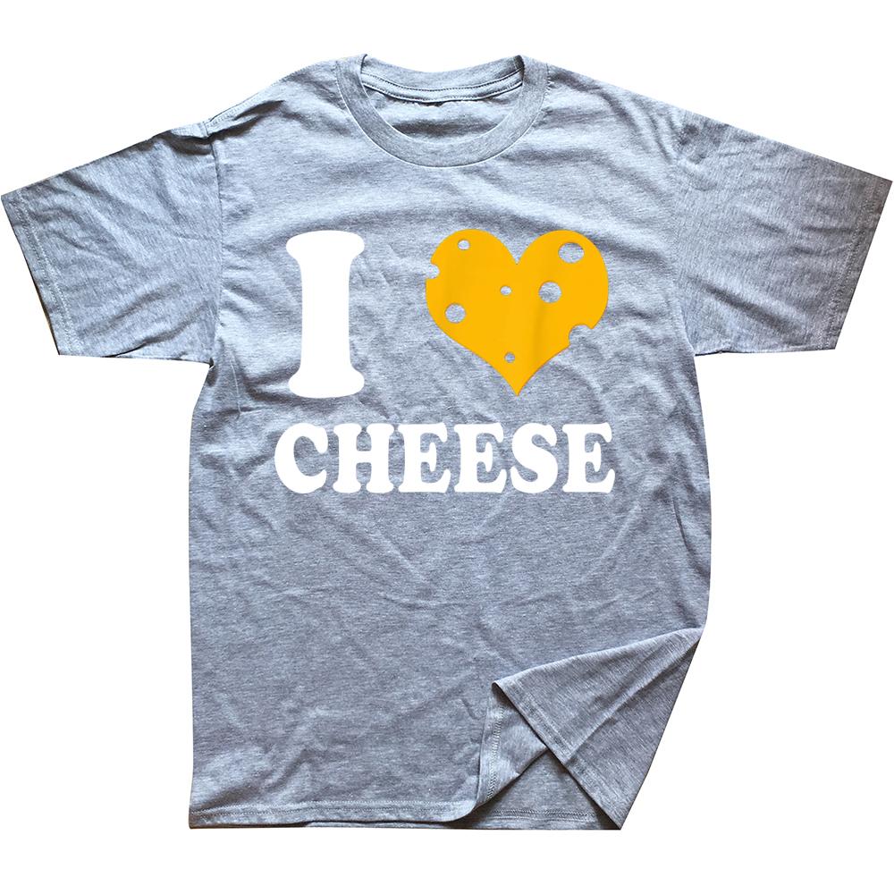 I Love Cheese Heart T Shirts Graphic Cotton Streetwear Short Sleeve Birthday Gifts Summer Style Tshirt Mens Clothing