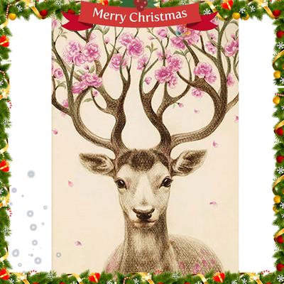 ierkag DIY Diamond Rhinestone Painting Kit Colorful Deer Cross Stitch Arts Craft Home Decor Cross-Stitch