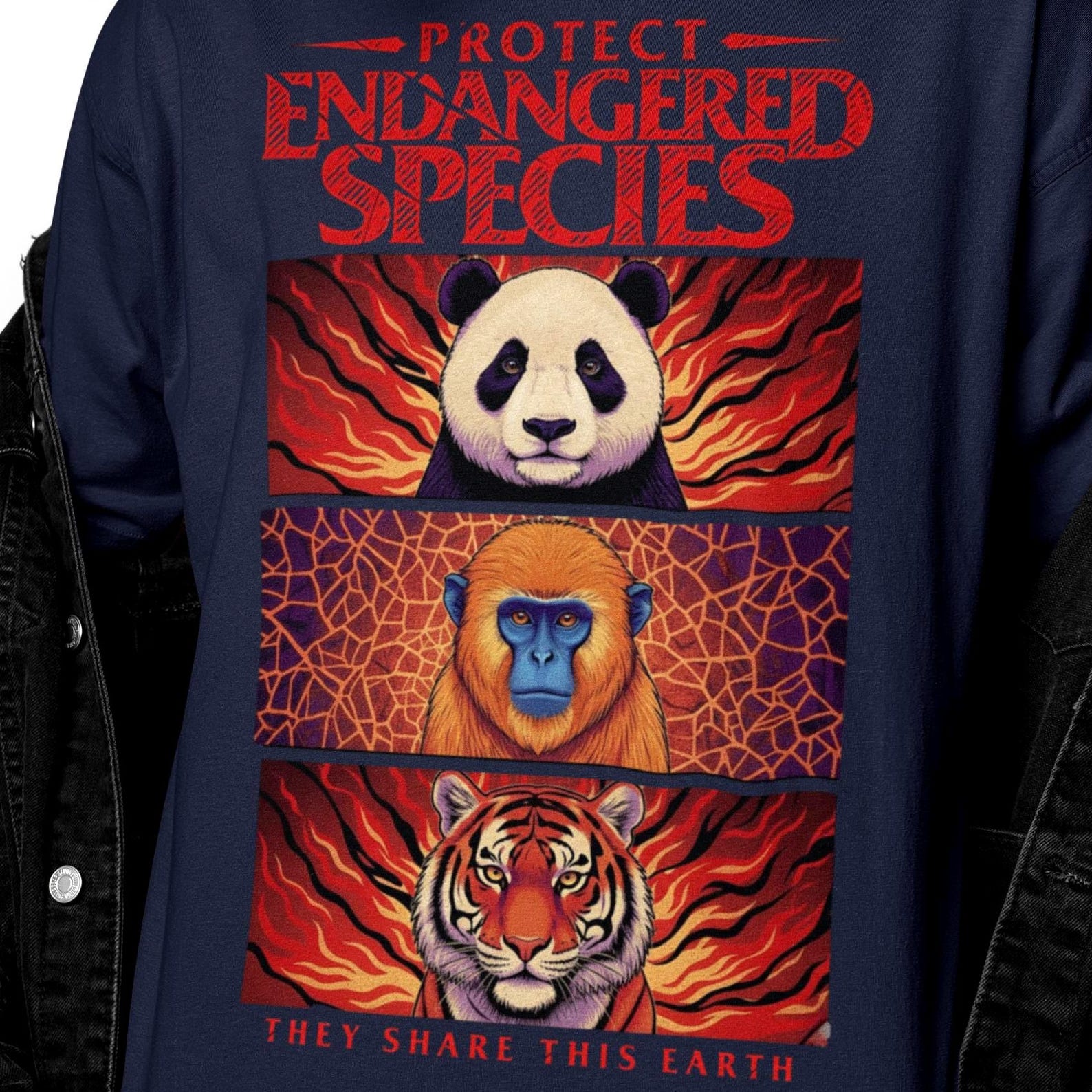 Protect Endangered Species Shirt | Chinese Animals Top | Respect The Locals Graphic Tee | Wildlife Conservation Message Top 3XL