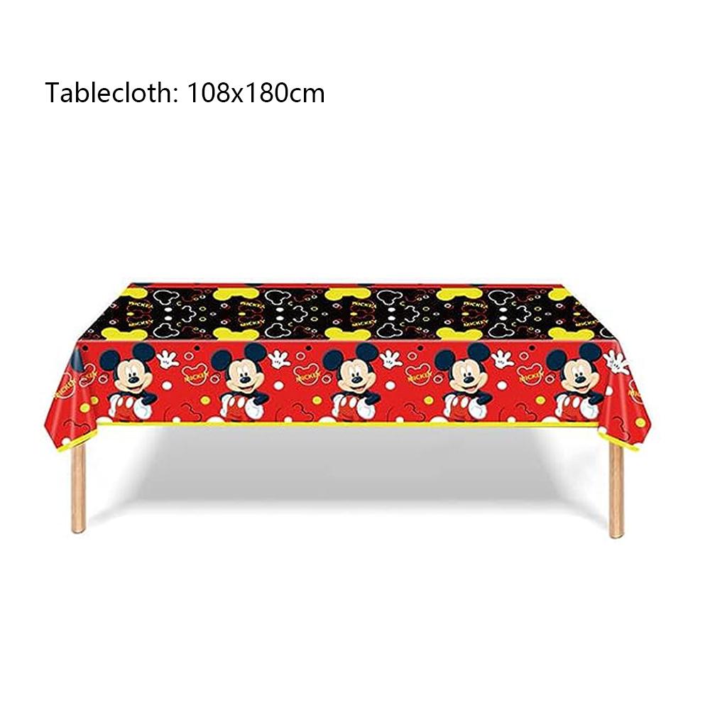 51 יחידות ציוד למסיבת מיקי מאוס כולל צלחות, כוסות, מפיות ומפה לשולחן