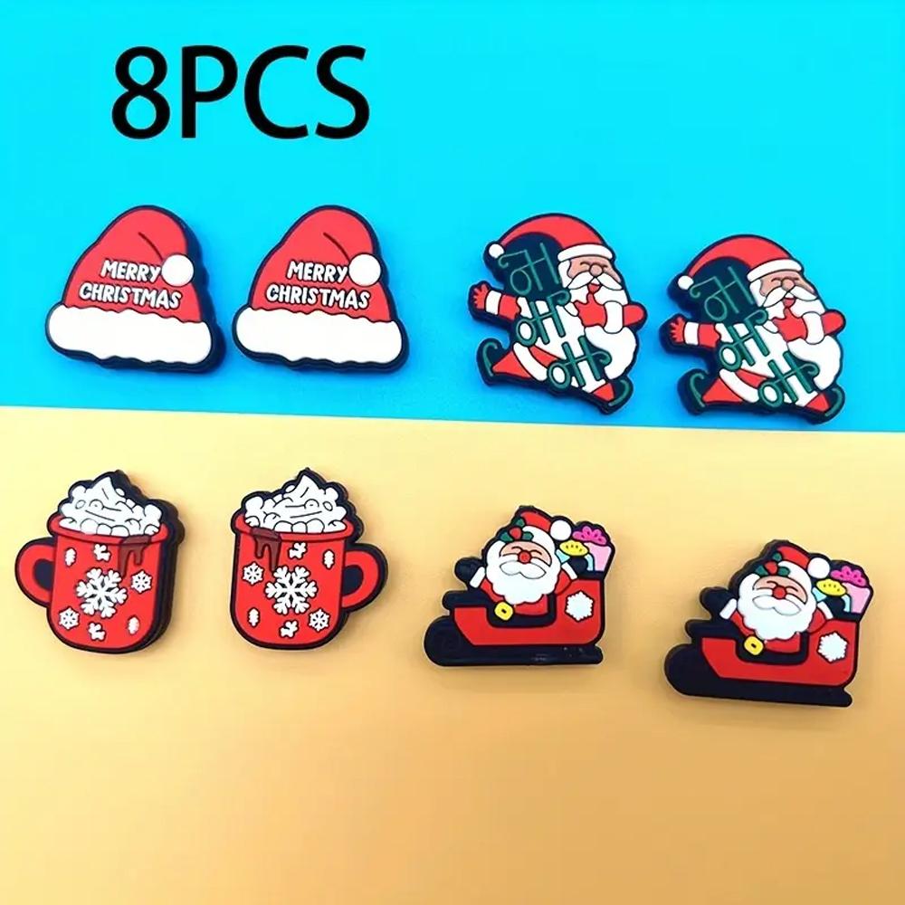 6/32PCS Multi-Size Christmas-Themed Silicone Beads Set, Perfect for DIY Crafting Keychains, Necklaces, Bracelets & More